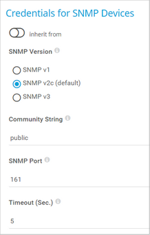 Credentials for SNMP Devices